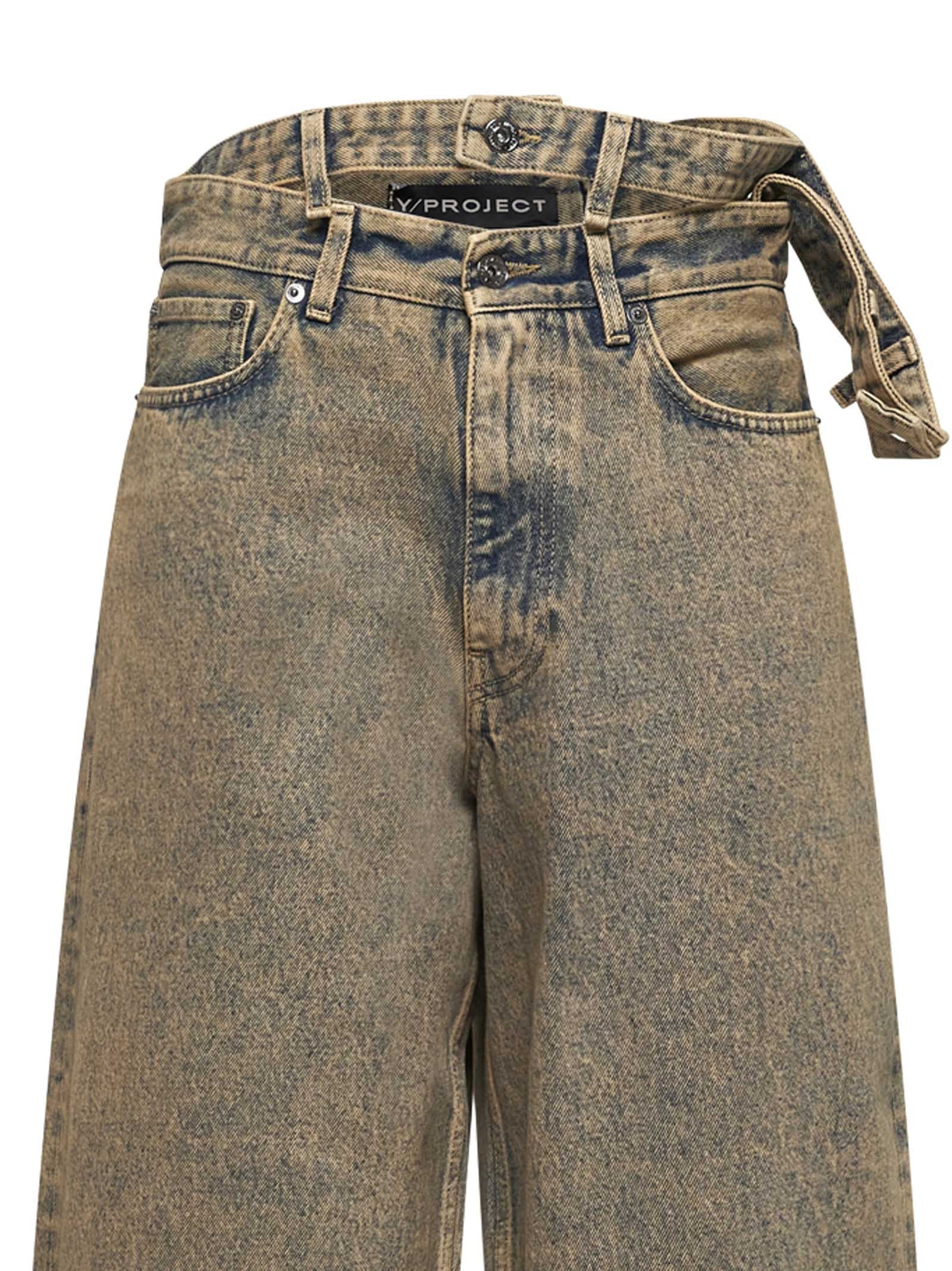 Y/project Multi-waistbands Jeans In Brown