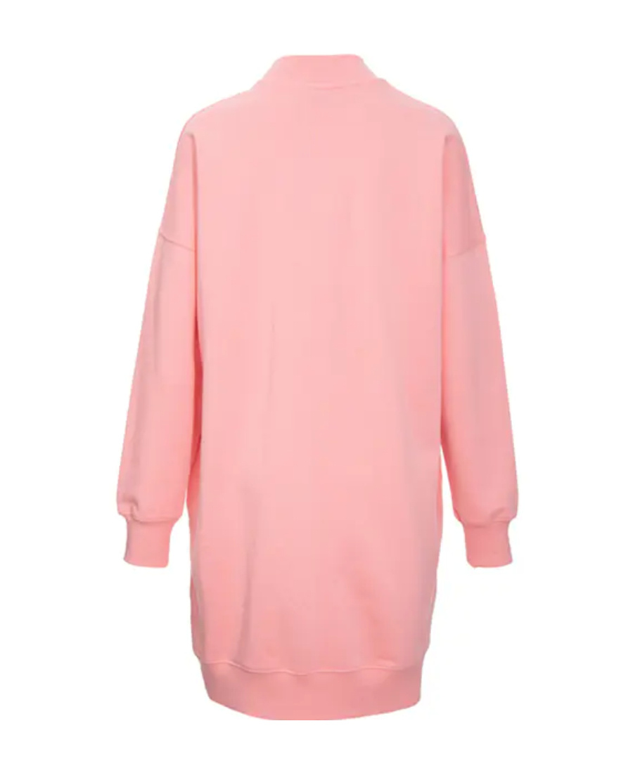 Msgm Logo Details Sweater-style Dress In Pink