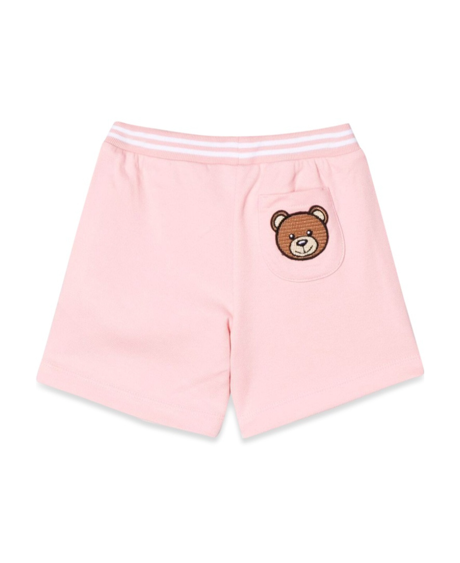 Moschino Logo-embroidered Teddy Shorts In Pink
