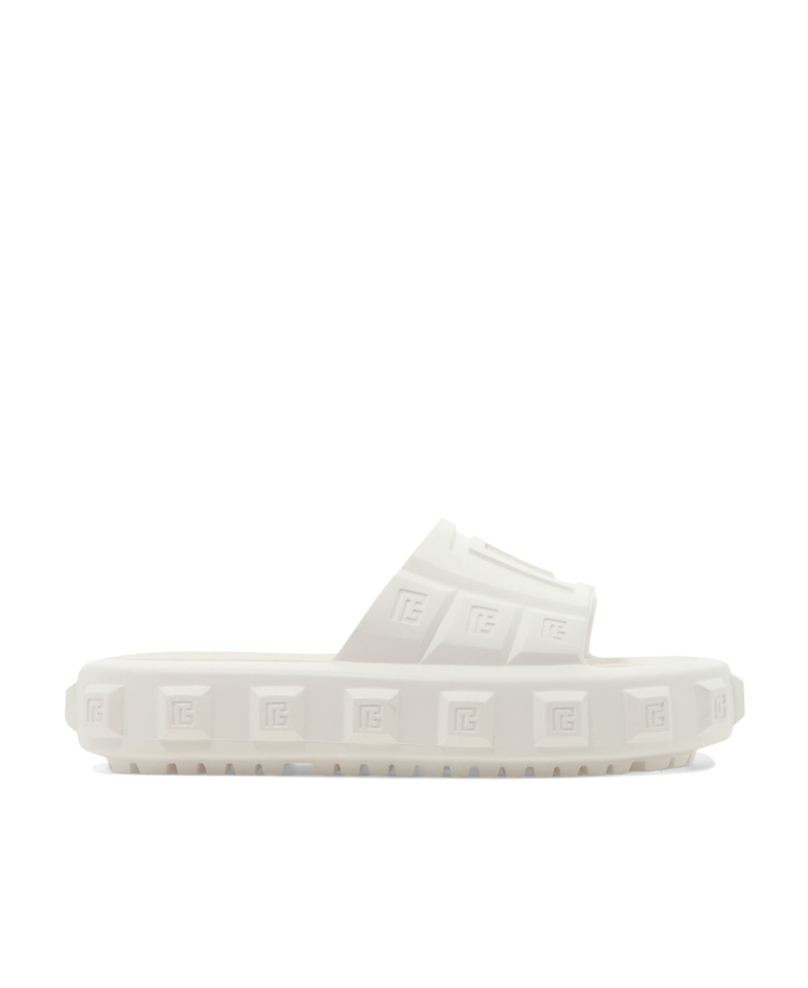 Shop Balmain Ari Flat Mules In White