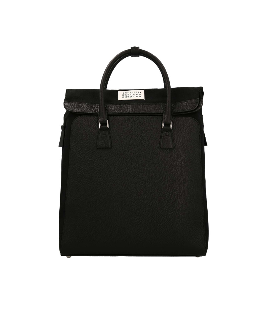 Maison Margiela 5ac Daily Vertical Leather Backpack In Black