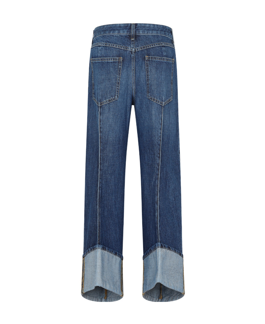 Shop Bottega Veneta Curved Shape Denim In Blue