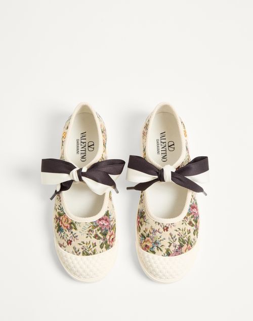 Valentino Bay By Bay Jacquard Ballet Flats In Nude