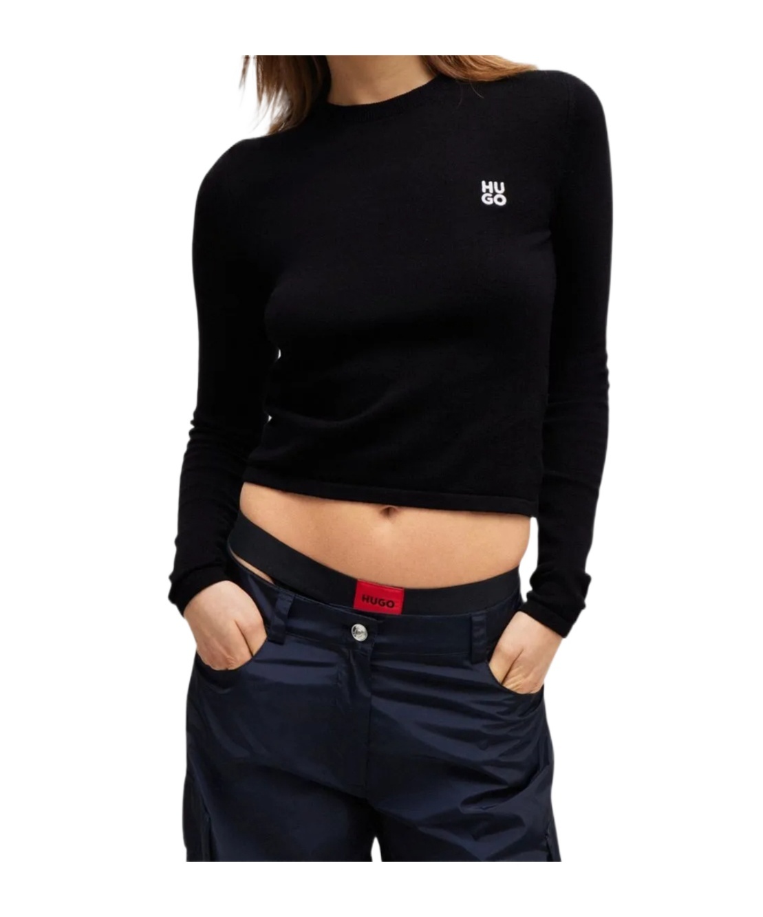 Hugo Boss Long Sleeve Sweater In Black