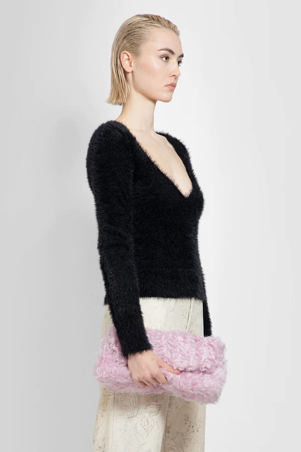 Shop Dries Van Noten Low V Neck Sweater In Black