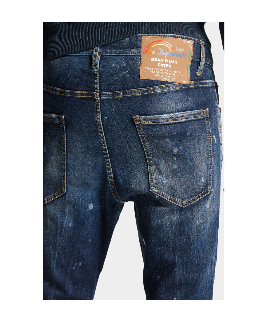 Shop Dsquared2 Sprayed Effect Jeans In Black