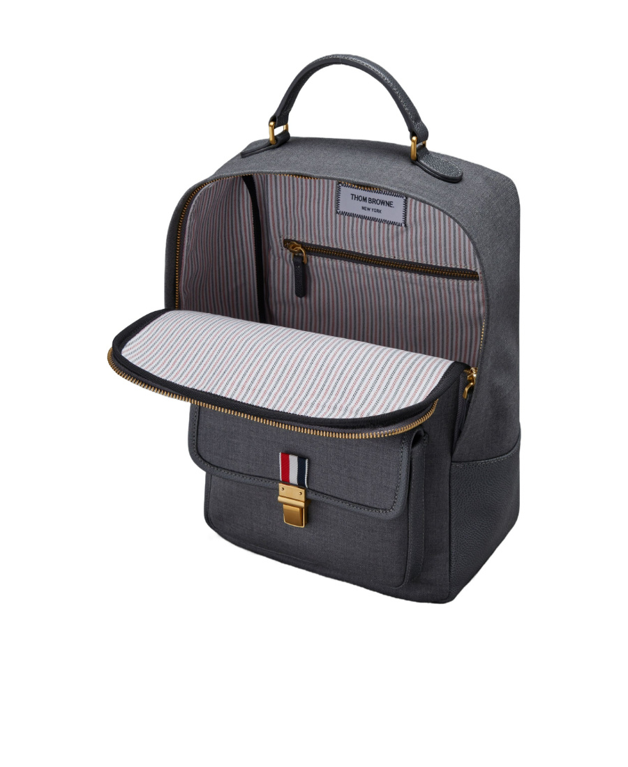 Thom Browne School Twill Backpack In Black