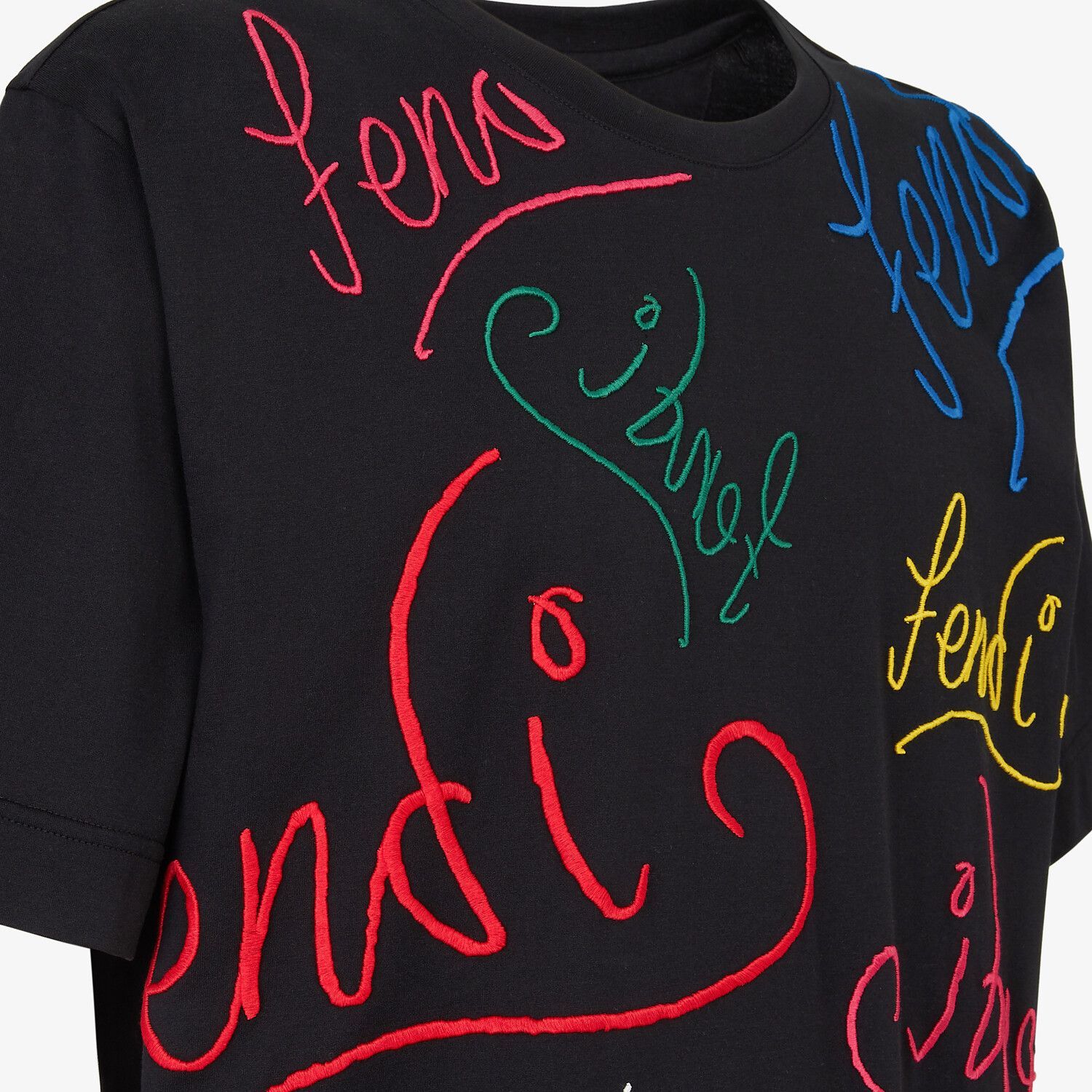 Fendi X Noel Fielding Logo-lettering T-shirt In Black