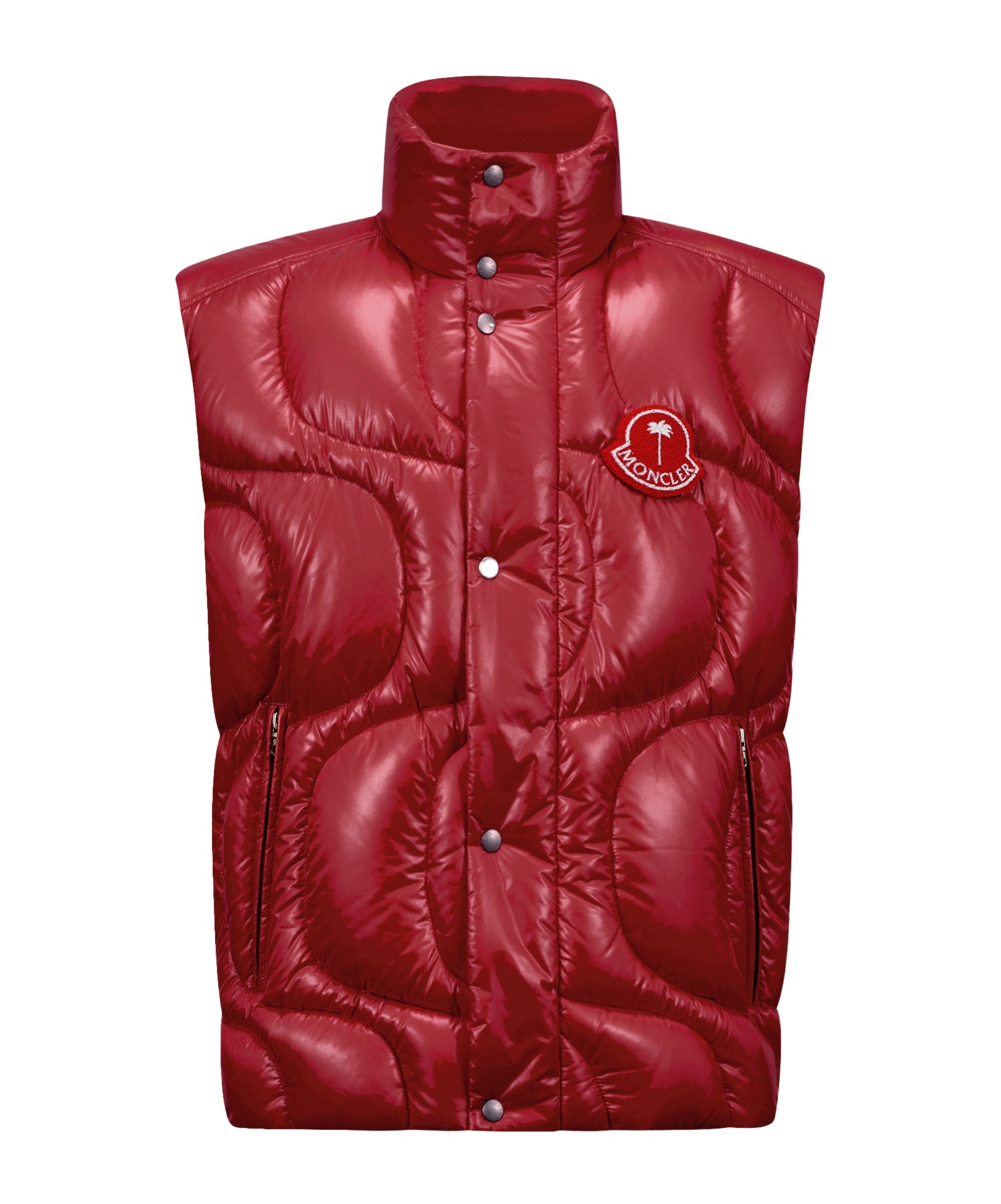 Moncler X Palm Angels Gwenyth Down Vest Red In Red