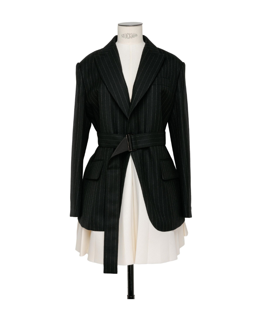 Sacai Suiting Bonding Layered Blazer In Black