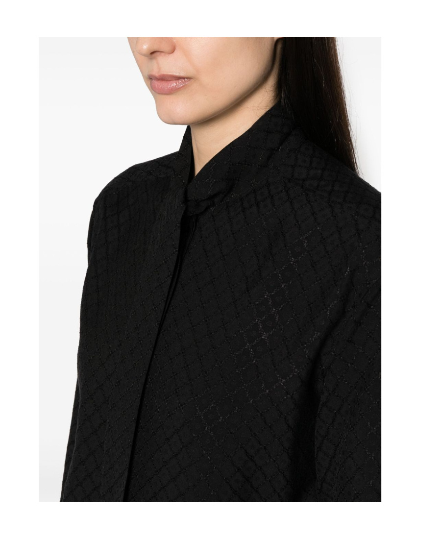 Golden Goose Journey Ws Tie-detailed Blouse Viscose Fabric In Black