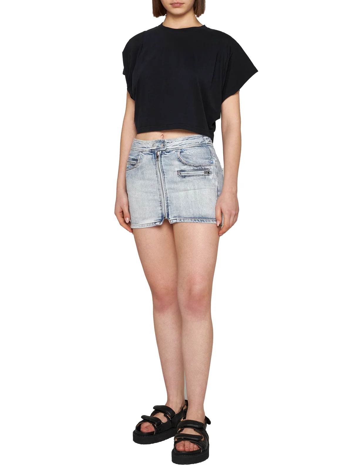 ISABEL MARANT ZIP-UP MINI DENIM SKIRT
