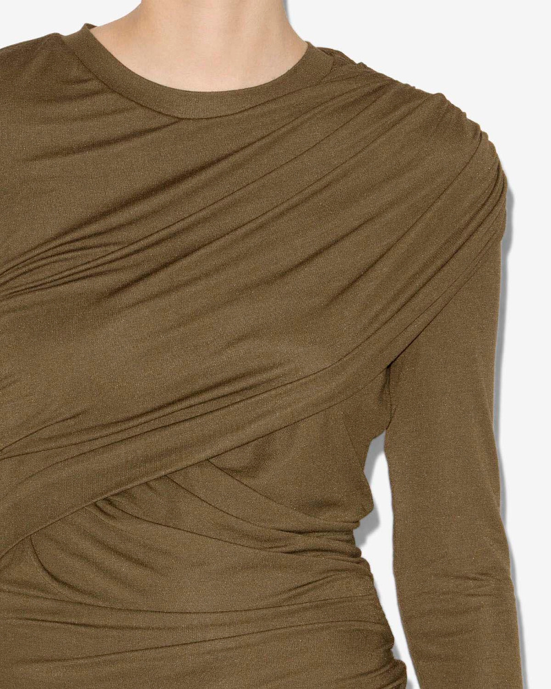 Isabel Marant Étoile Denise Dresses Green In Brown