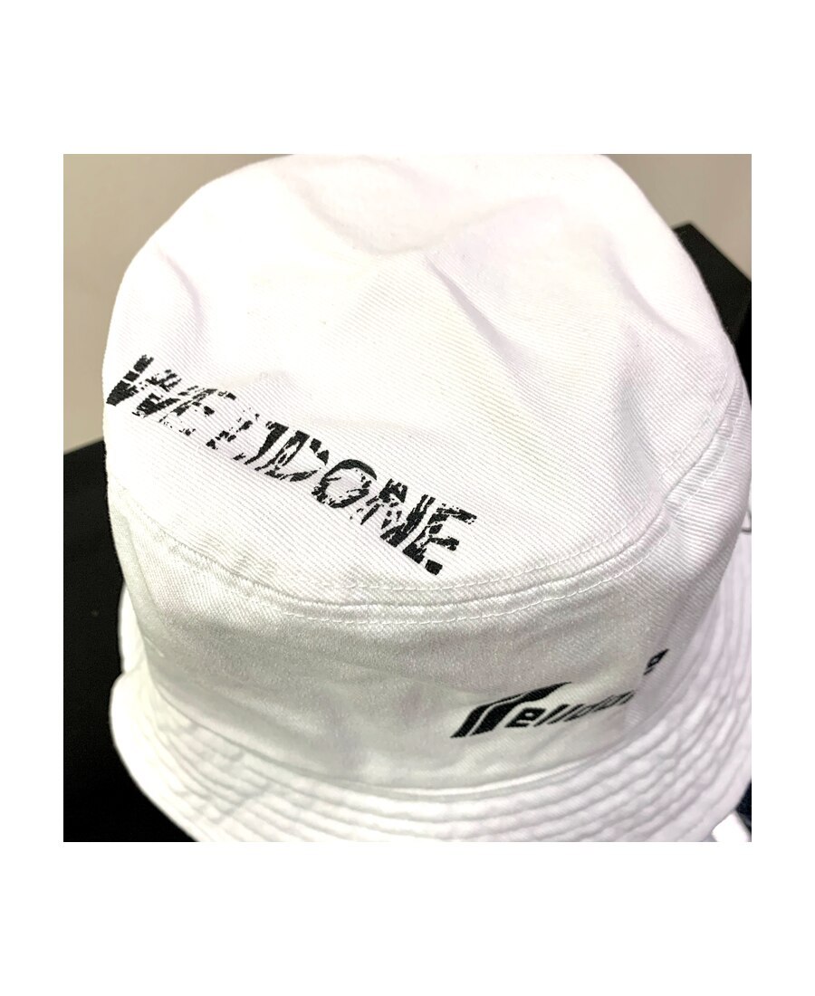 We11 Done Logo Printed Bucket Hat In White
