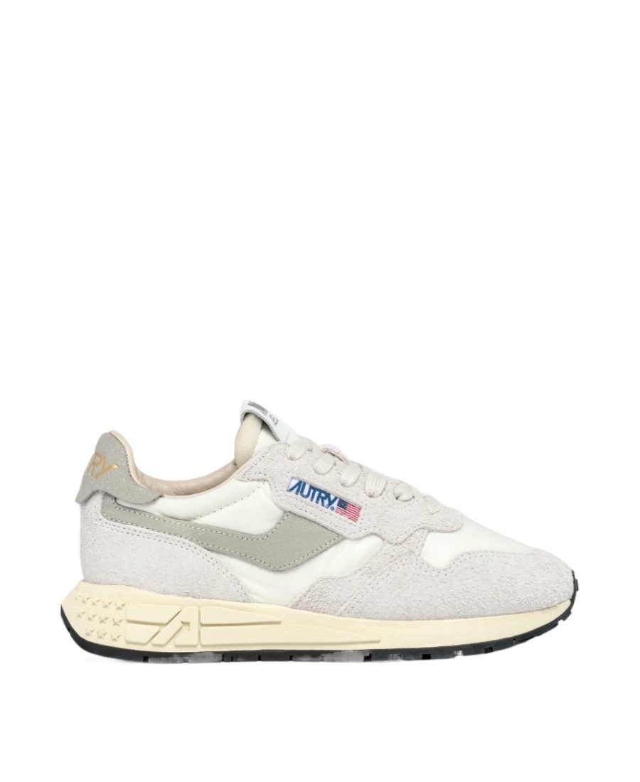 Autry Reelwind Low Sneakers In White Suede And Nylon In White