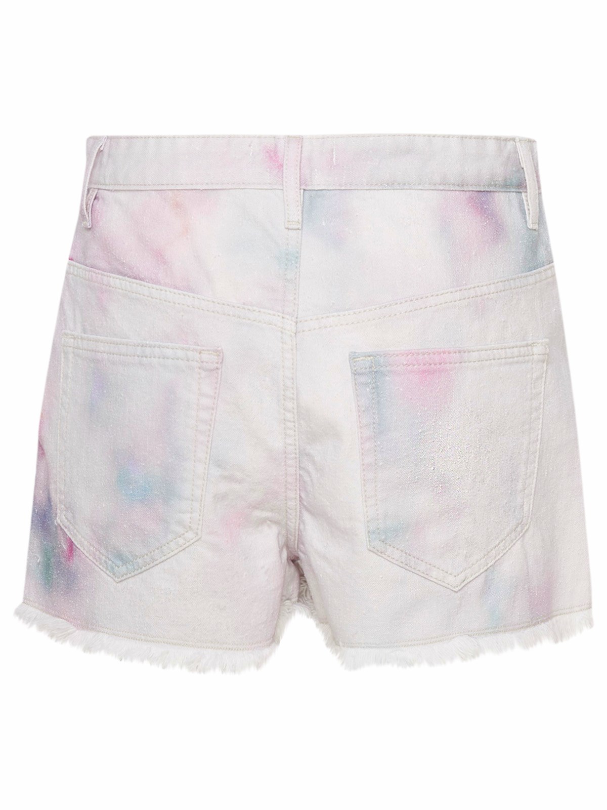 Isabel Marant Étoile Lesiabb Tie-dye Denim Shorts In White