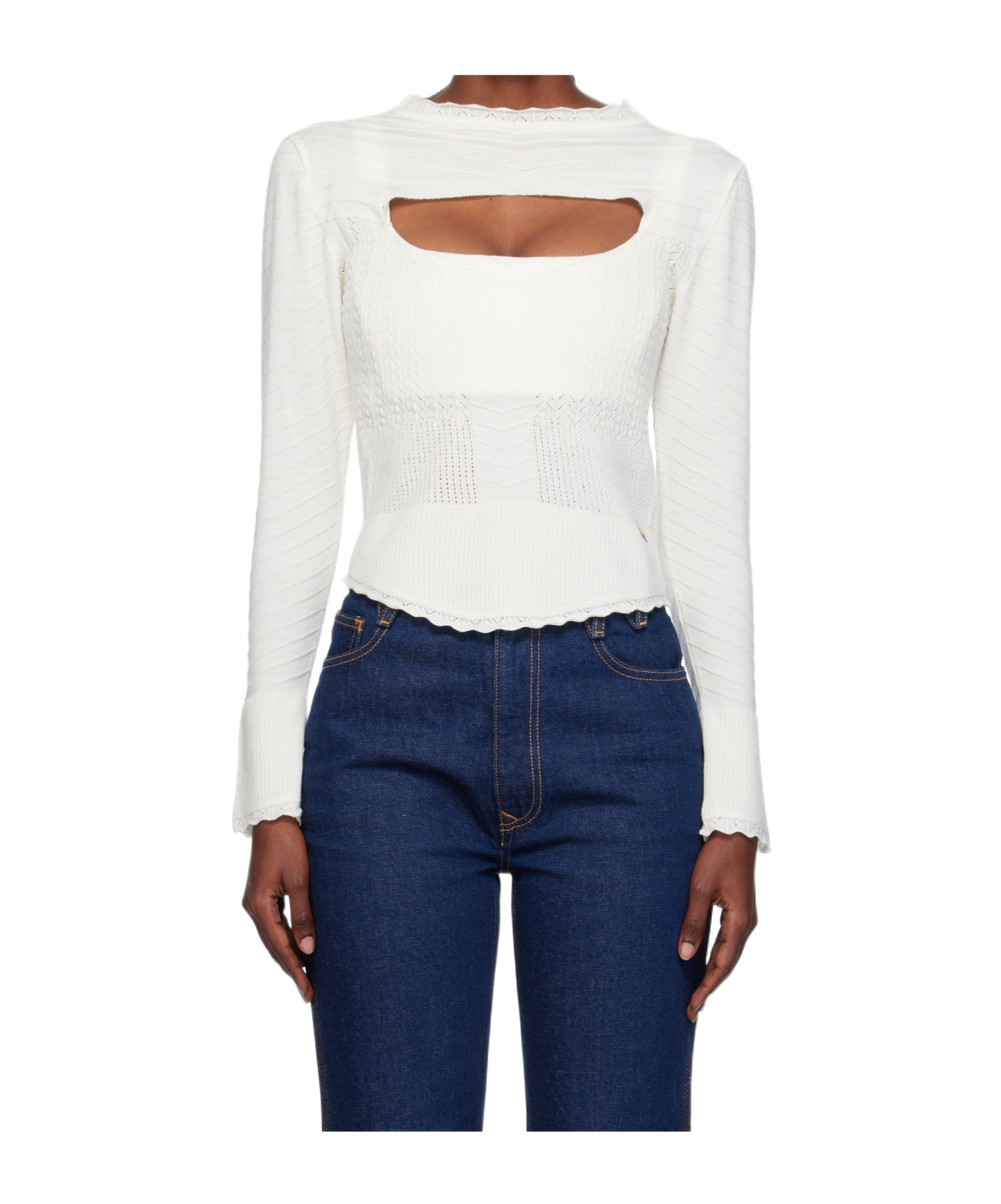 Vivienne Westwood Cut-out Knitted Top In White