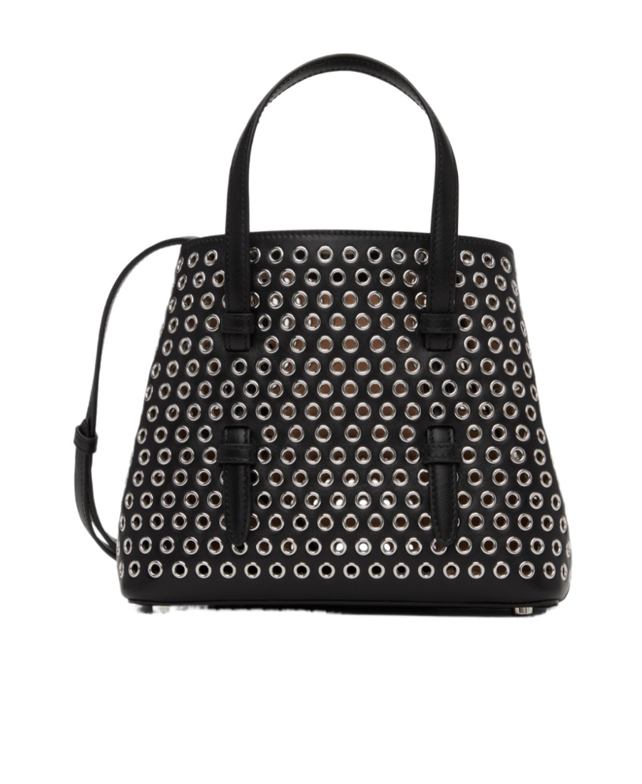 Alaïa Mina 20 Logo Shoulder Bag In Black