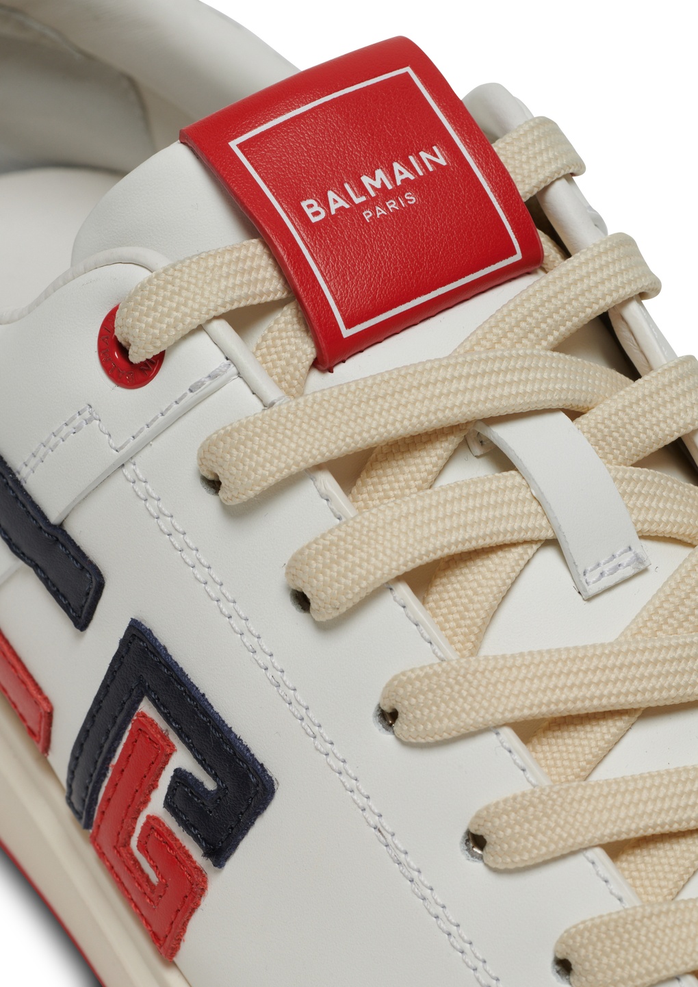 BALMAIN B-COURT MID-TOP LEATHER TRAINERS