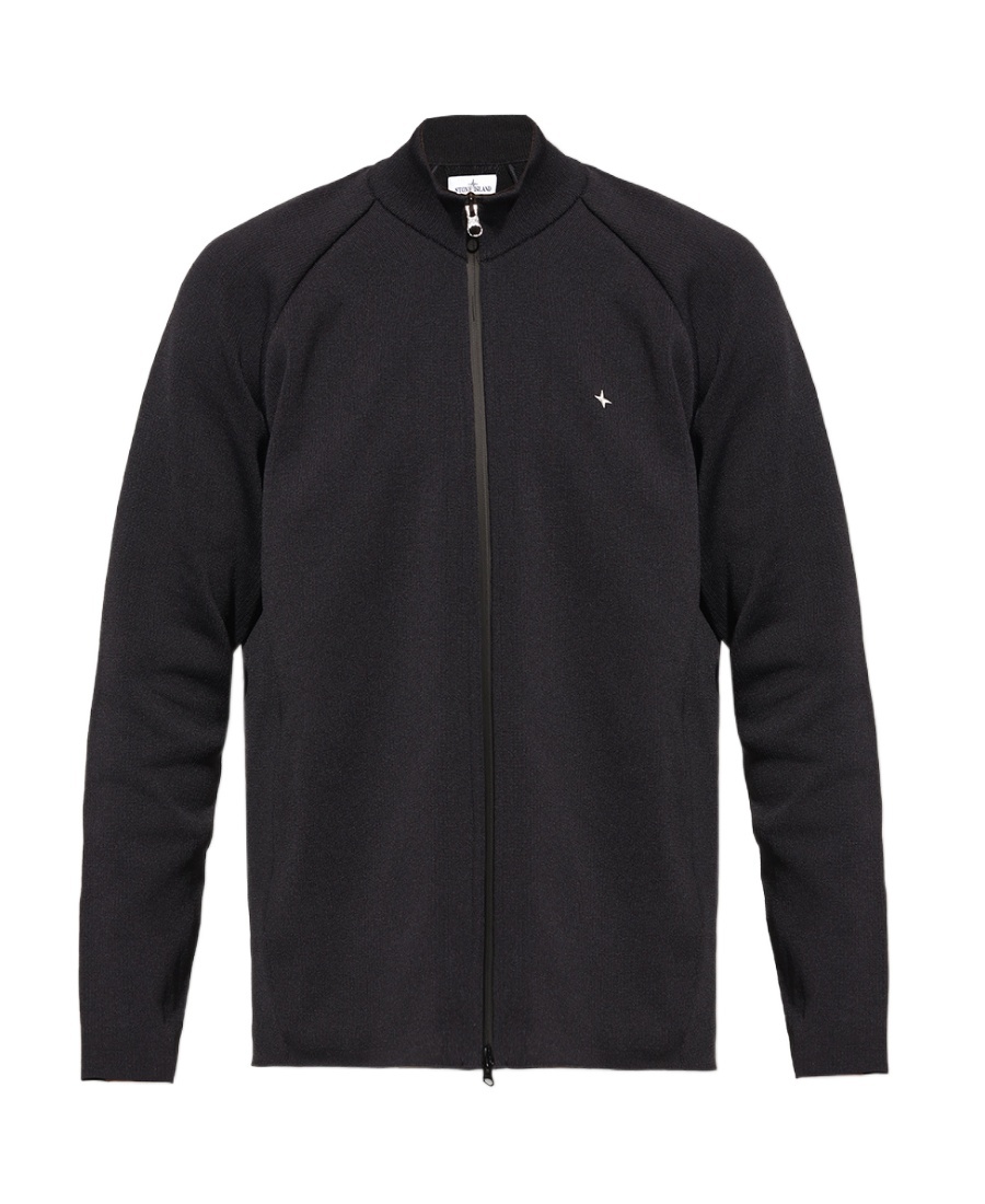 Stone Island Full-zip Slim Fit Sweatshirt In Black