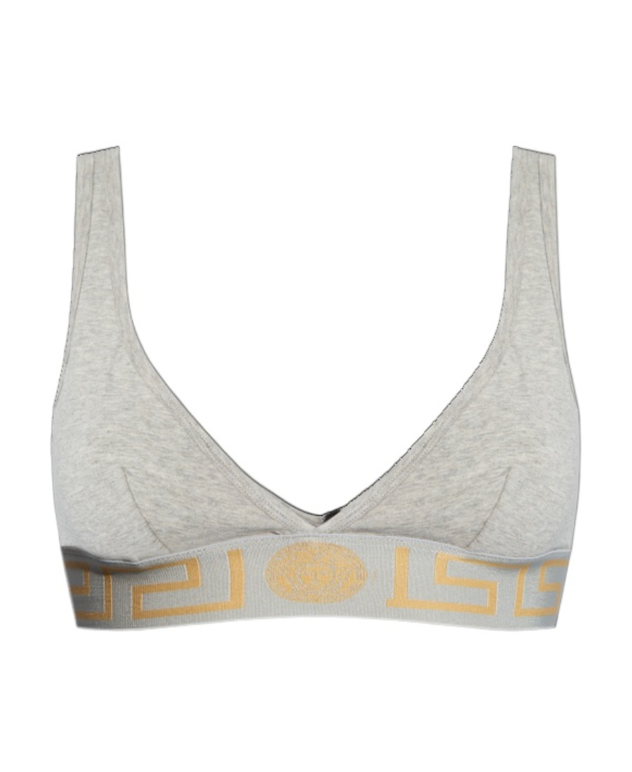 Versace Greca-underband Triangle Bralette In Gray