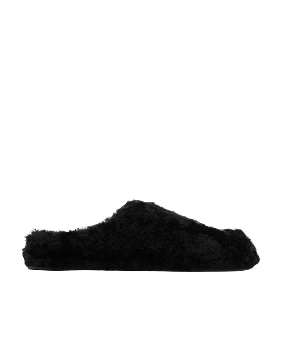 JIL SANDER CROSSOVER-STRAP SHEARLING SLIDES