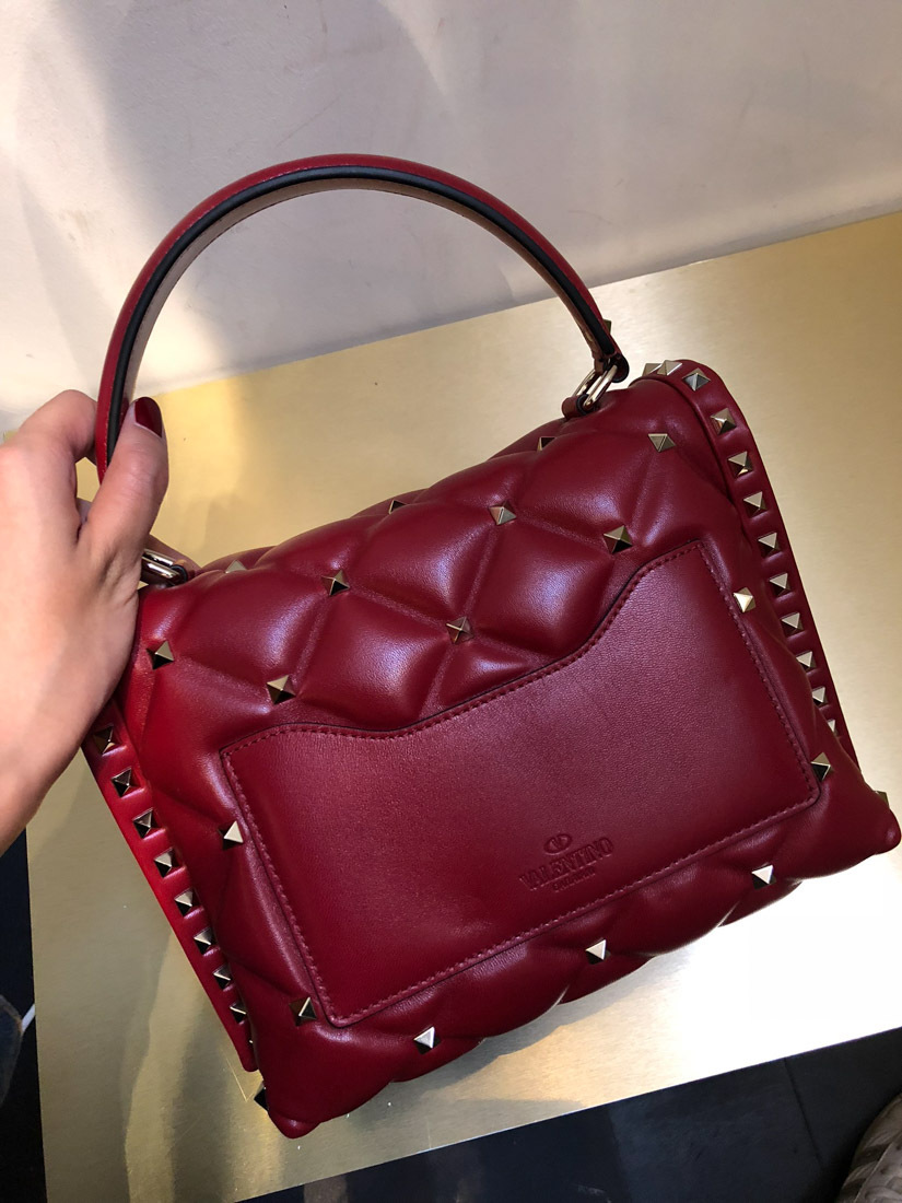 Valentino Candystud Tote Bag In Red