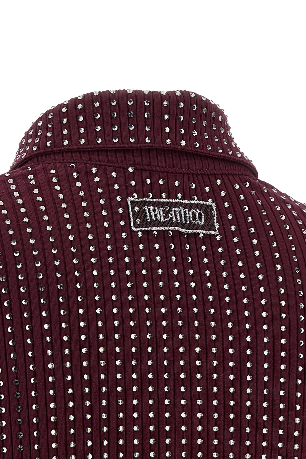 Attico Rhinestone Dress Dresses Bordeaux In Burgundy