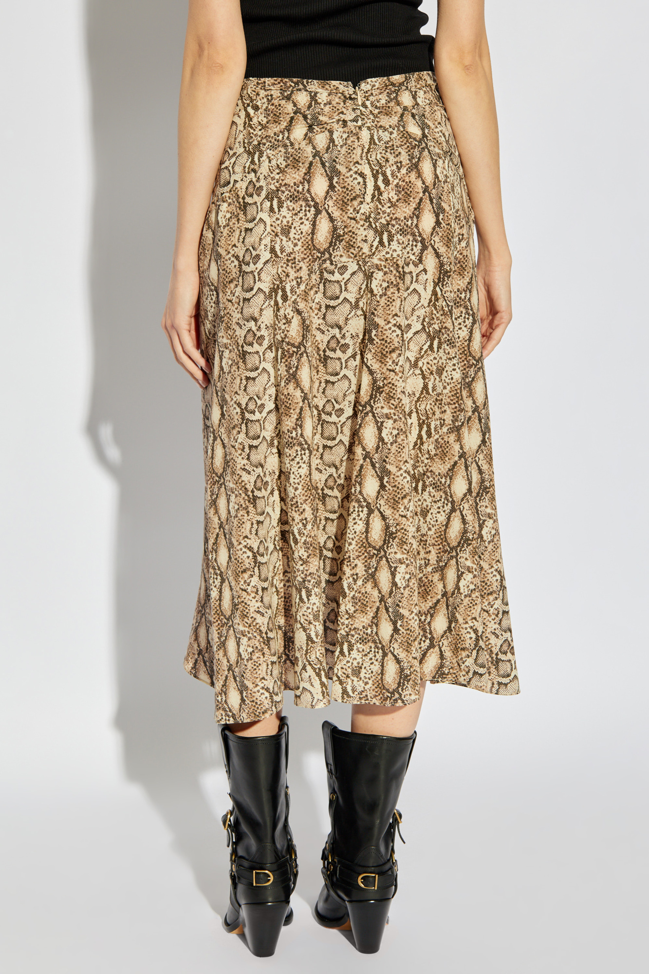 Isabel Marant Olena Draped Midi Skirt In Brown