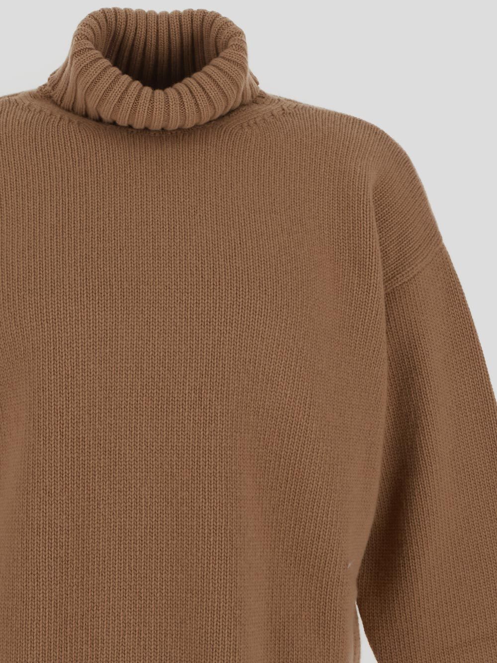 Dolce & Gabbana Roll-neck Virgin-wool Jumper In Brown