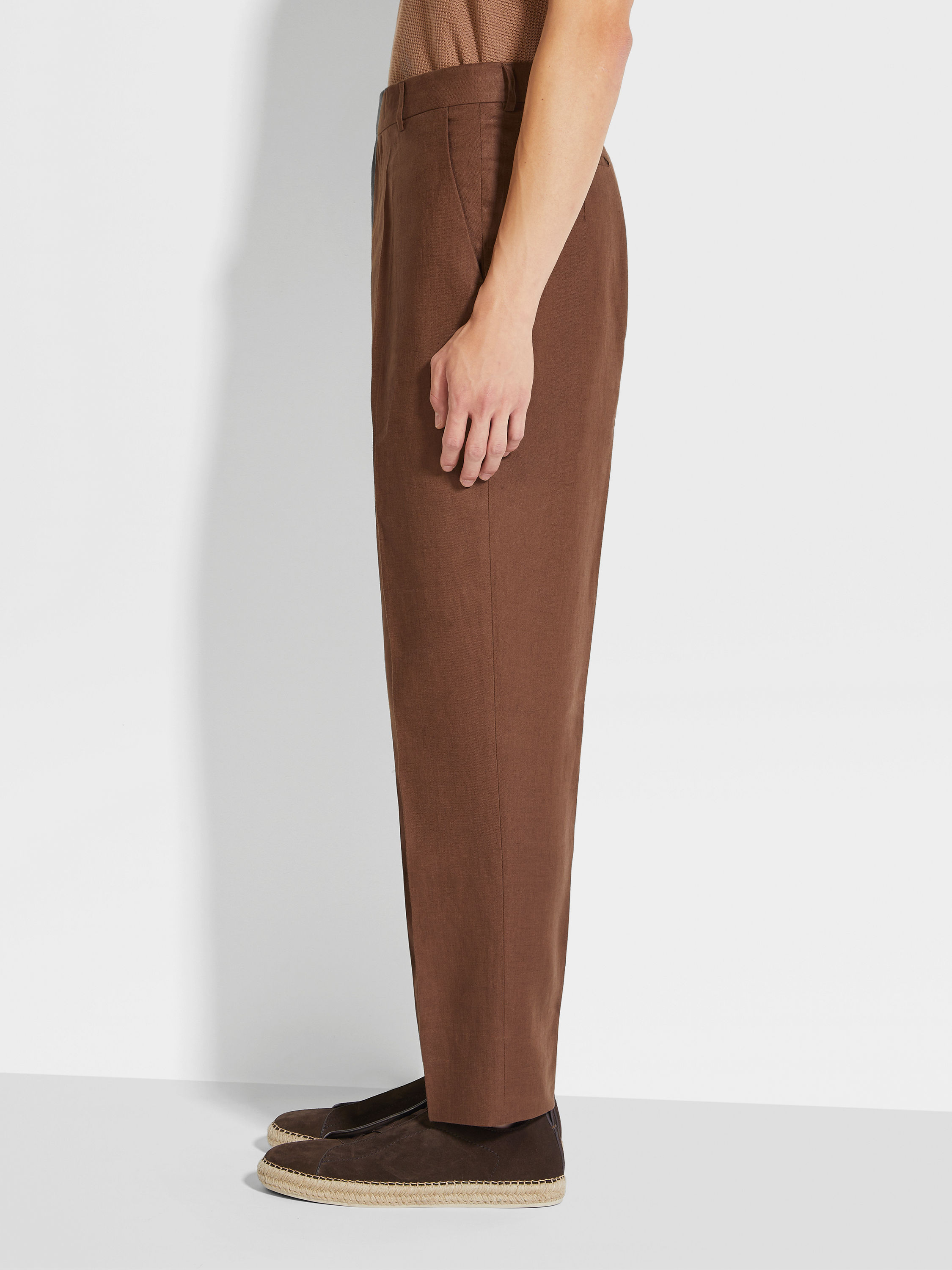 Zegna Belt-loop Casual Pants In Brown