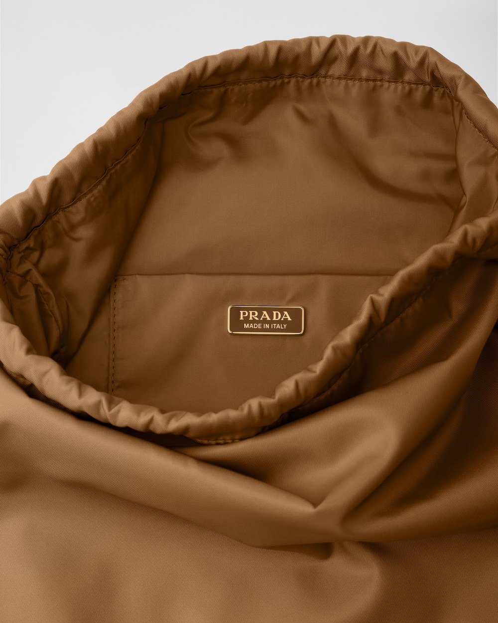 Prada Satin Pouch In Brown
