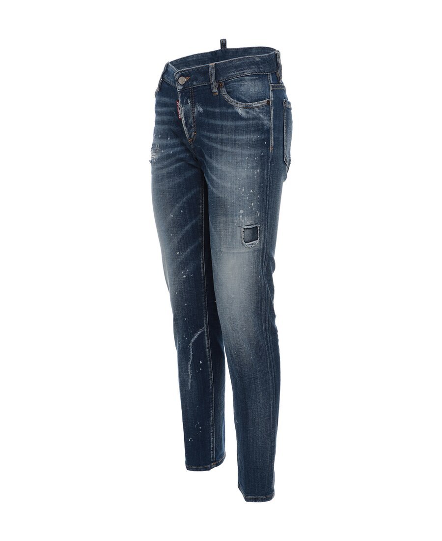 Dsquared2 Paint Splattered Skinny Jeans In Blue