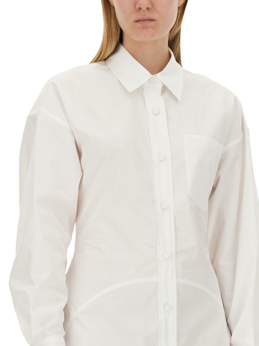 Stella Mccartney Ruffled Mini Shirt Dress In White