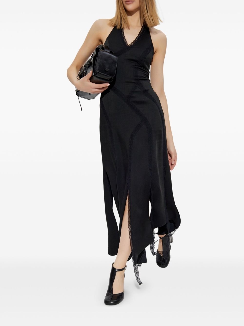 Avavav Lace-detailing Midi Dress In Black