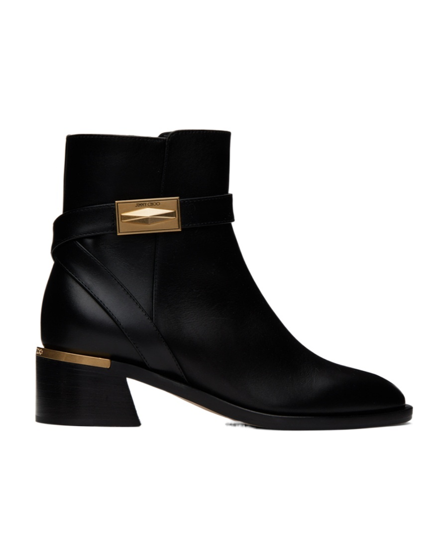 Jimmy Choo Diantha 45mm Leather Ankle Boots In Black