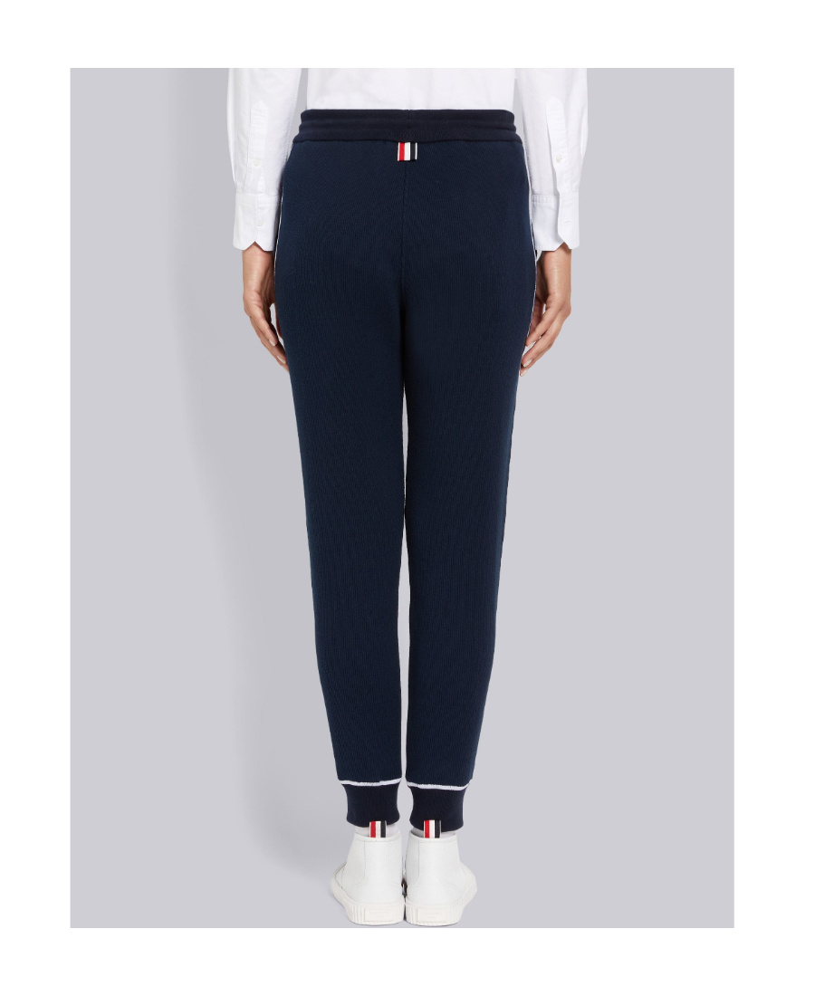 Thom Browne Contrast-trim Track Pants In Black