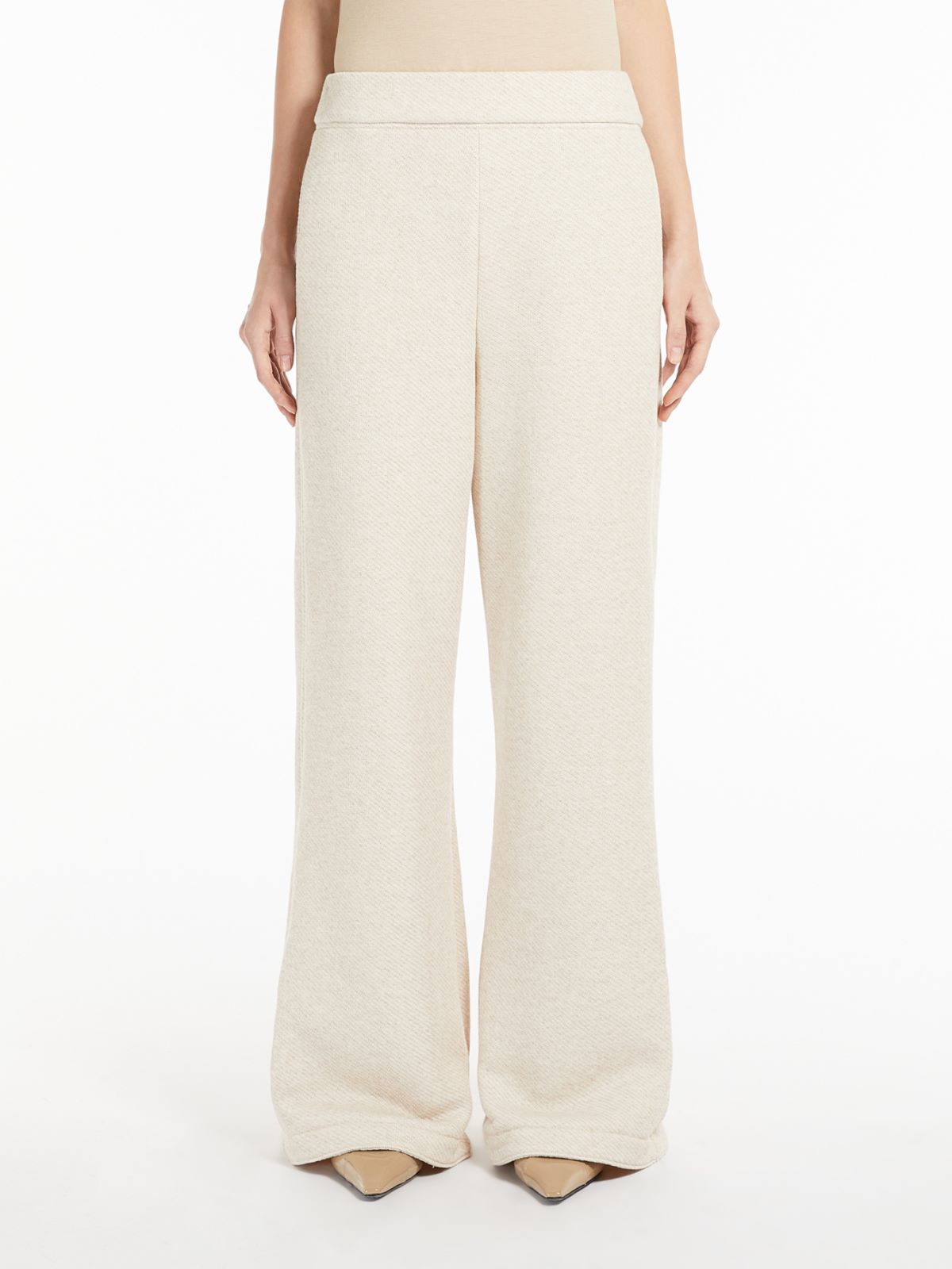 Max Mara Elastic Waist Casual Pants In White
