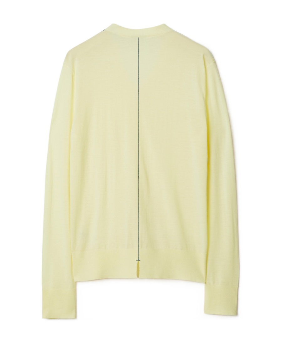 Burberry Button-up Wool Cardigan In Yellow