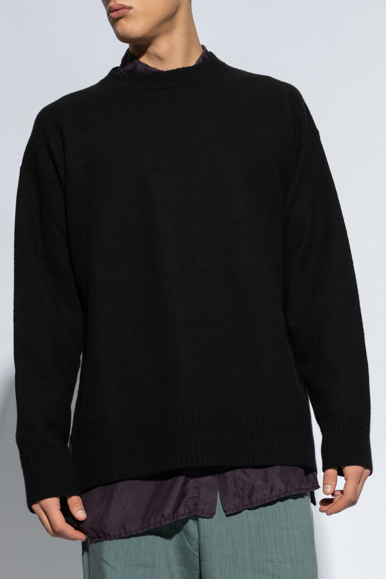 Jil Sander Crewneck Long-sleeved Jumper In Black