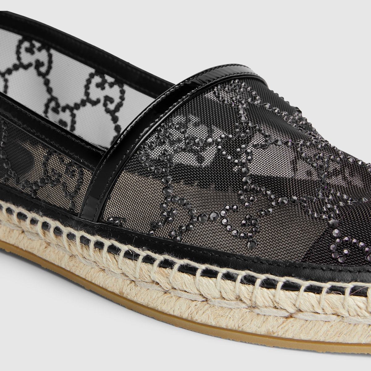 Gucci Espadrilles With Gg Crystals In Black