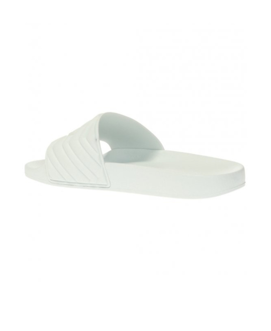 Gucci Matelassé Rubber Pool Slides In White