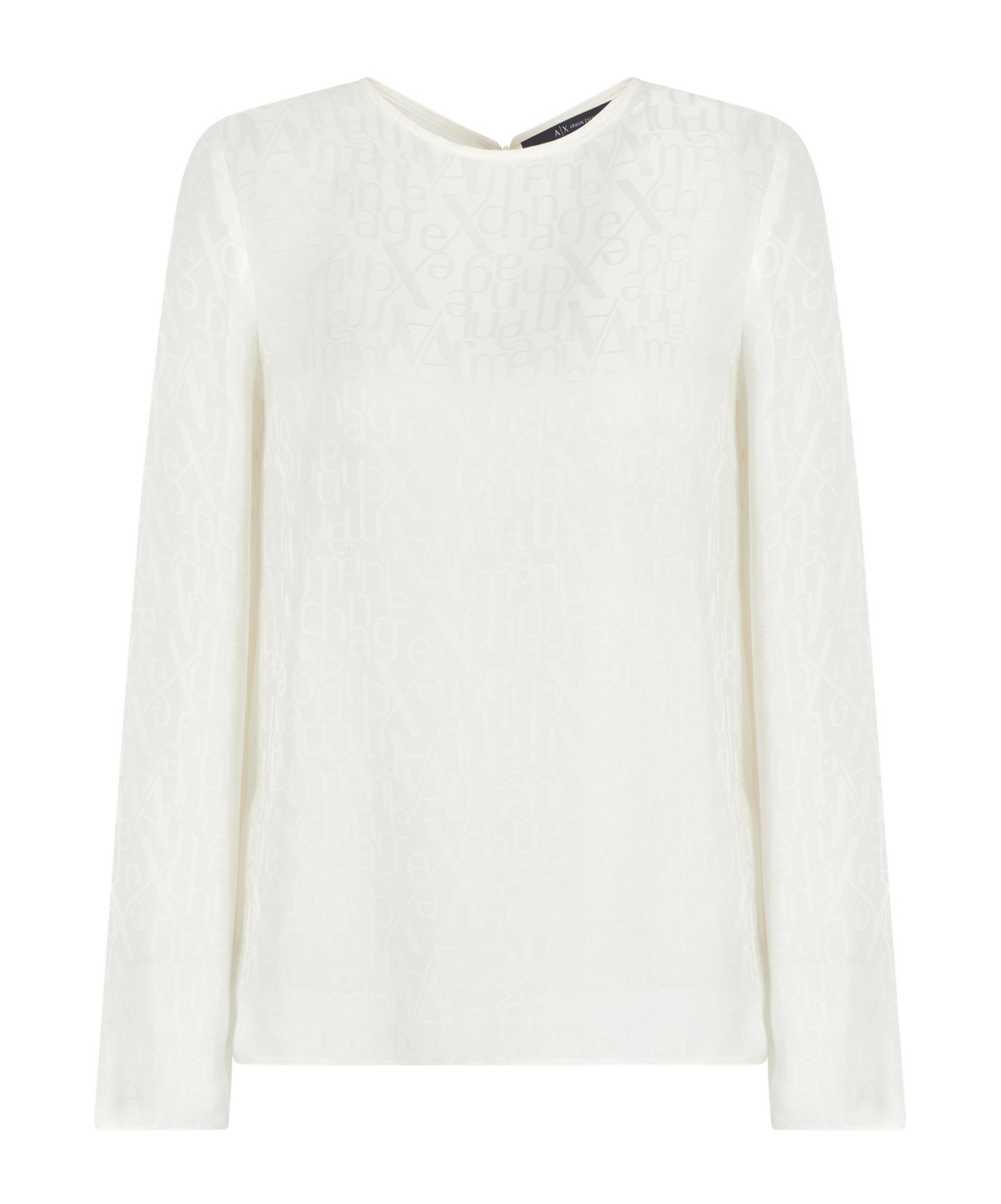 Armani Exchange Round-neck Pullover Shirt In White