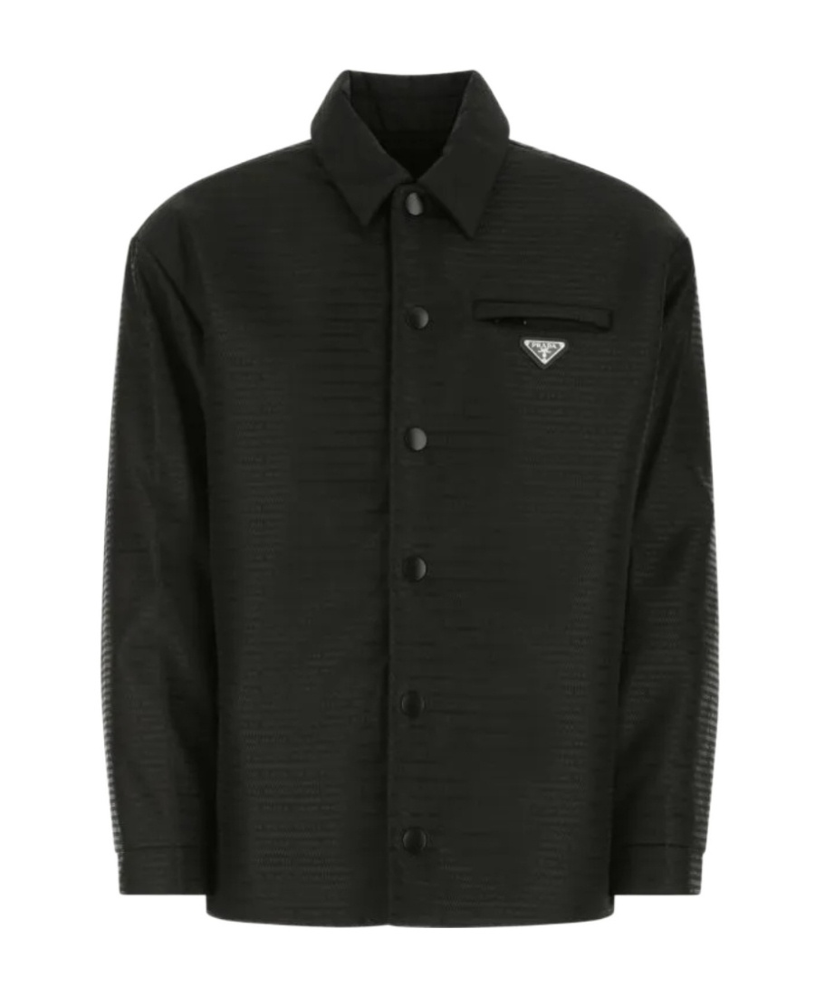 Prada Classic Popeline Shirt For Men In Black