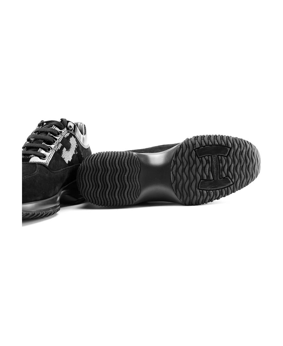 Hogan Interactive Sneakers With Toggled Tongue And Side H Logo In Black