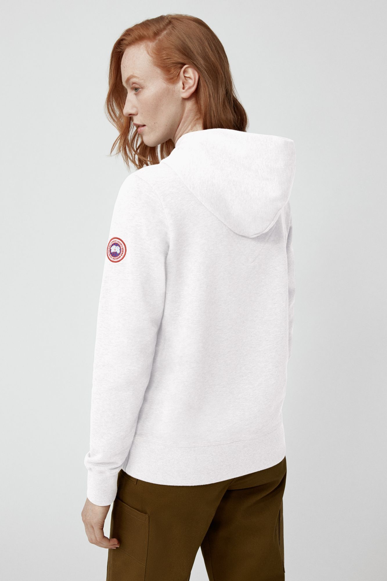 Canada Goose Logo-patch Cotton Hoodie In White