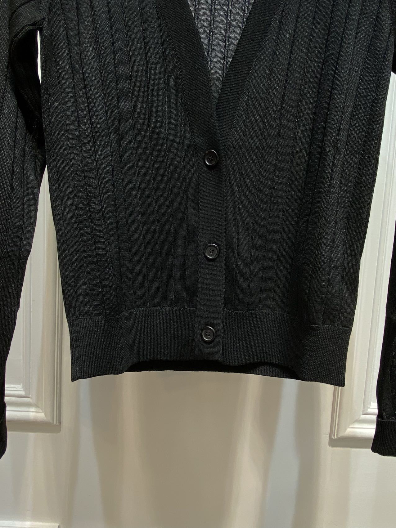 Saint Laurent V-neck Knitted Cardigan In Black