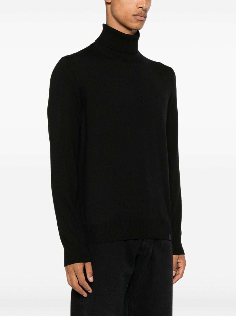 Fay Wool Turtleneck Sweater In Black