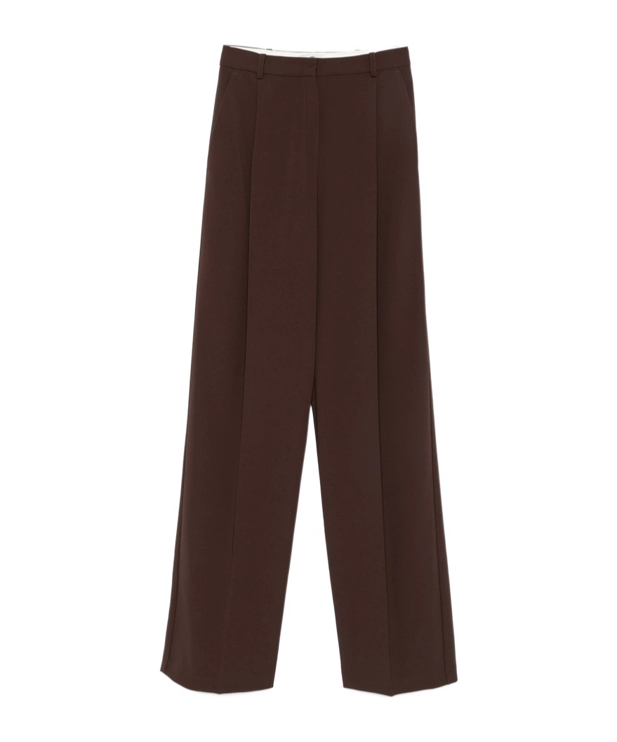 Elisabetta Franchi Pleated Trousers In Brown
