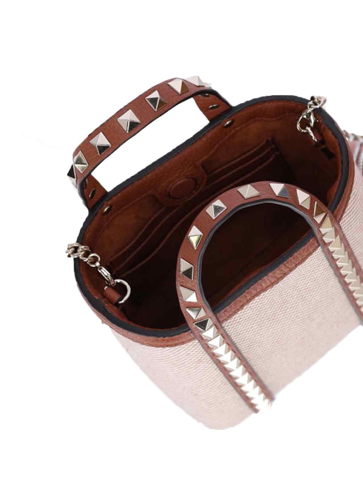 Valentino Tan Rockstud Mini Tote In Nude
